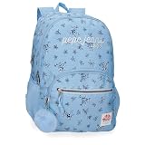Pepe Jeans Olivia Mochila Doble Compartimento Adaptable a Carro 10,5' Pulgadas Azul Claro 32x44x22 cm Poliéster 30,98L by Joumma Bags