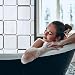 Relaxdays, Semitransparente, 100x240 cm Cortina de Ducha Square, A Cuadros, Soporte de...