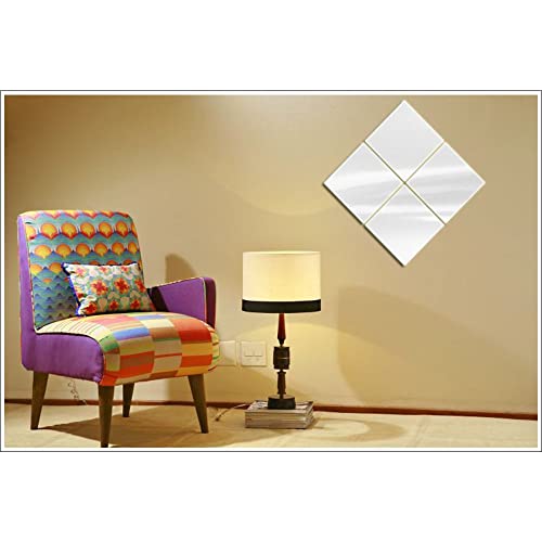Espelho 70 x 70 quadrados diagonais para parede