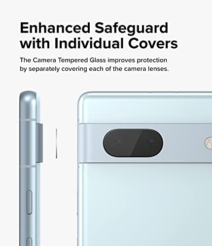Ringke Camera Glass Protector Compatible with Google Pixel 7a, Hard Tempered Glass Camera Lens Screen Protector for Google 7A - 3 Pack - Image 4