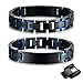 Personalized Photo Bracelets Gift for Men-Mens Luxury Stainless Steel Wristband,14mm Black Blue ID Bracelet,Customized Picture Image Gift to Dad Husband,Christmas Father's Day Graduation Gifts (Pic-Black-Blue, 7.3