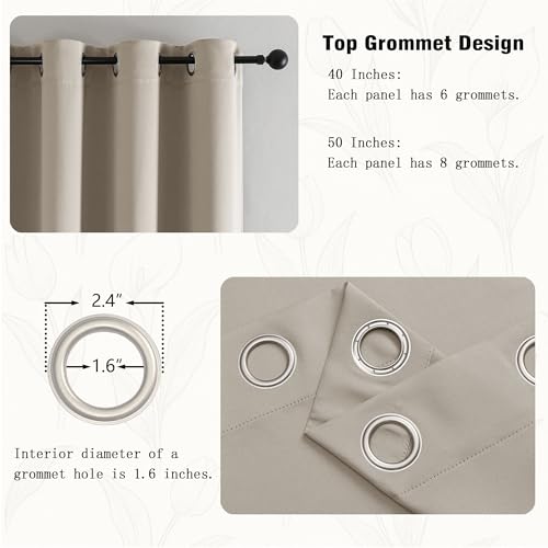Image of Simplebrand Stone Window Valance for Kitchen 14 Inches Long 2 Panels Set, Room Darkening Valance Curtains for Living Room, Grommet Short Privacy Kitchen Curtains for Bedroom Kids Room, 40Wx14L