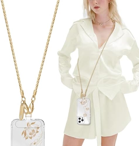 Phone Lanyard Chain Corssbody Hands-Free Cellphone Lanyard For Women Detachable iPhone Strap Corssbody Universal Neck Strap For Smartphone Case With Clear Lanyard Tether Tabs