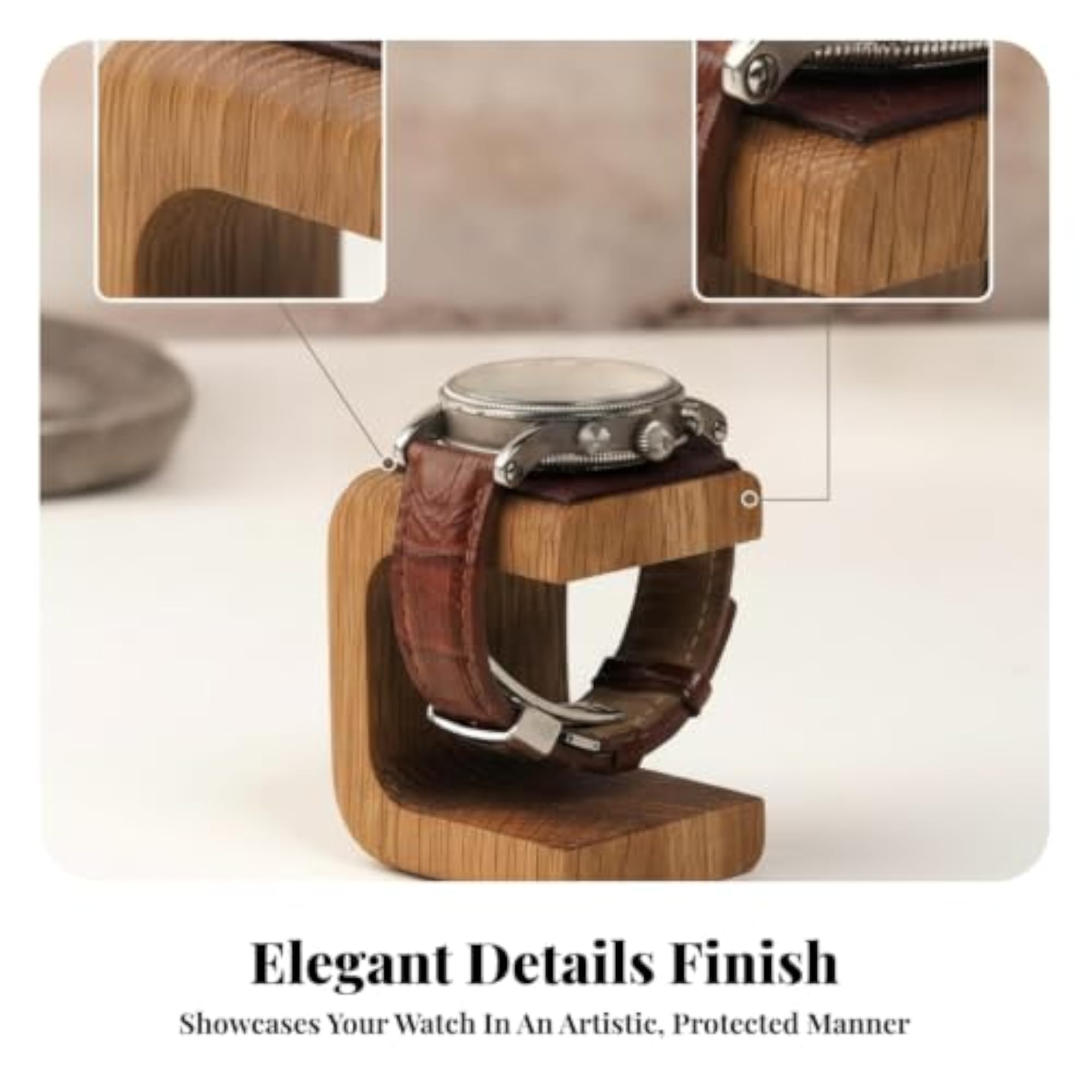 Handmade Leather-Like Watch Display Stand, Gift for Him