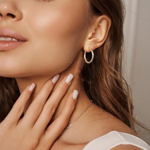 14K Gold Earrings for Women Weave Design 14K Gold Hoop Earrings Classic & Timeless Everyday Luxury Earring Mother’s Day Gifts4