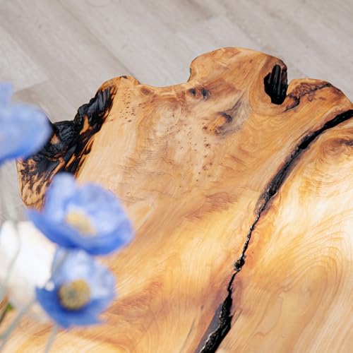 WELLAND Live Edge Cedar Wood Coffee Table Metal Hairpin Legs 32.5" W x 17" D x 16" H for Living Room, Patio, Bedroom, Home Office - Image 9