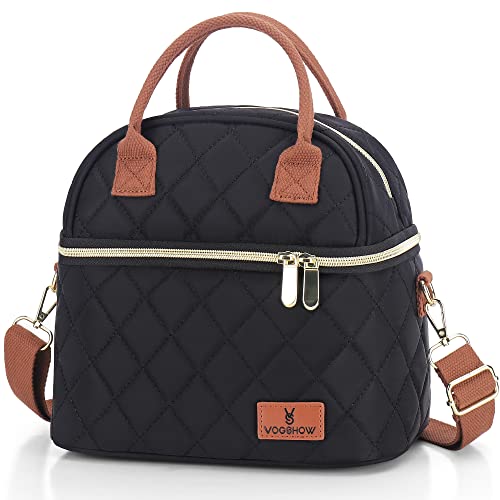 Sacs à déjeuner pour femme, sac isotherme à double étage pour boîte à déjeuner, sac à déjeuner isotherme pour enfants, filles, garçons, pour pique-nique, travail, école Cover