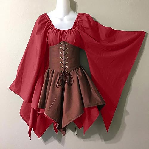 Robe médiévale avec corset pour cosplay Halloween et fêtes rétro - 3