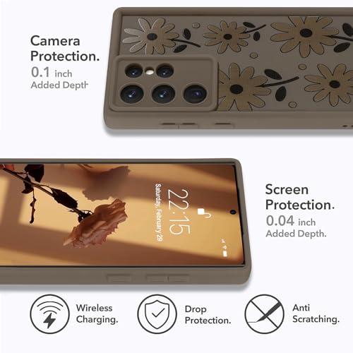 Image of Compatible with Samsung Galaxy S24 Ultra Case, Brown