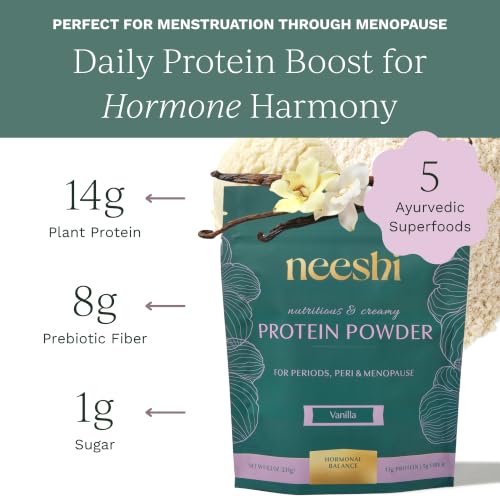 Image of Hormone Balance Protein Powder and Fiber Blend, Vanilla, 14 Servings | A protein powder blending pea and brown rice protein that may support hormone balance and ease PMS, your period and menopause