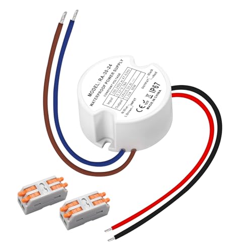 Trasformatore LED Compatto e Rotondo: Design circolare ultra compatto Ø48 × 22 mm, facile da integrare in scatole, controsoffitti, mobili o installazioni decorative. Ideale per alimentare LED 24V.