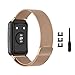 Produktbild ZoRoll Armband Kompatibel mit Huawei Watch Fit, Edelstahl Ersatzarmband Mesh Metall Uhrenarmband, Magnetisch Verstellbarer Ersatzband Kompatibel mit Huawei Watch Fit - Roségold