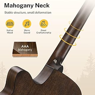 Donner Guitare Acoustique 4/4 Jumbo Guitare Folk Set Adultes Débutant avec Pickup Sac Tuner Sangle Cordes Capo (Noir) - Les Beatles, Paul McCartney, John Lennon, RIngo Starr, George Harrison Donner Guitare Acoustique 4/4 Jumbo Guitare Folk Set Adultes Débutant avec Pickup Sac Tuner Sangle Cordes Capo (Noir) – Image 4