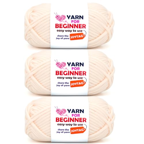 Image of Skin Yarn for Crocheting and Knitting Cotton Crochet Knitting Easy Yarn for Beginners with Easy-to-See Stitches(3x50g)