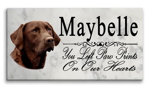 Broad Bay Chocolate Lab Memorial Stone Plaque - Personalized Labrador Dog Garden Marker Outdoor Grave Headstone or Indoor Pet Loss Gift