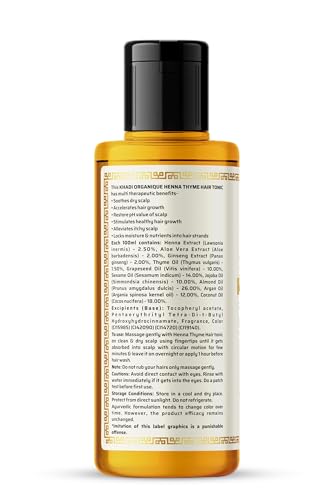 Image of Khadi Organique Henna Thyme Hair Tonic pack of 2