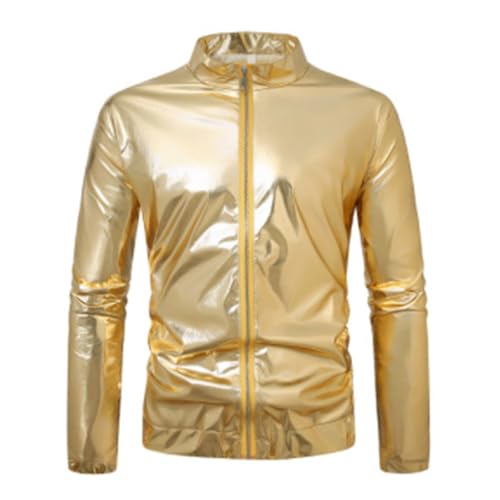 Chaqueta con cuello alto y cremallera para looks informales de hombre y espectáculo
