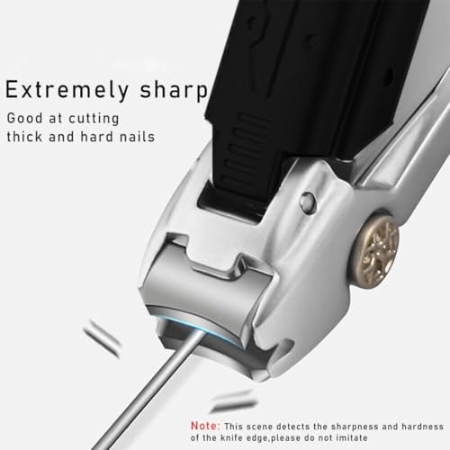 Image of Ritmo Nail Cutter for Men Toe Nail Cutter for Thick Nails Cutting Clipper Trimmer for Women Wide Opening Sharp Saw Stainless Steel Large Nail Clipper Curved Blade Silver Black (Black & Silver)