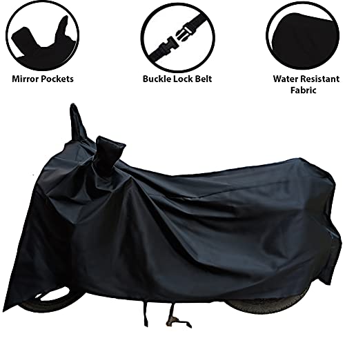 Image of Bike /Scooty Full Body Durable Cover Compatible with Yamaha YZF R25 with 2 Mirror Pockets & Strong Cover Lock (Black)