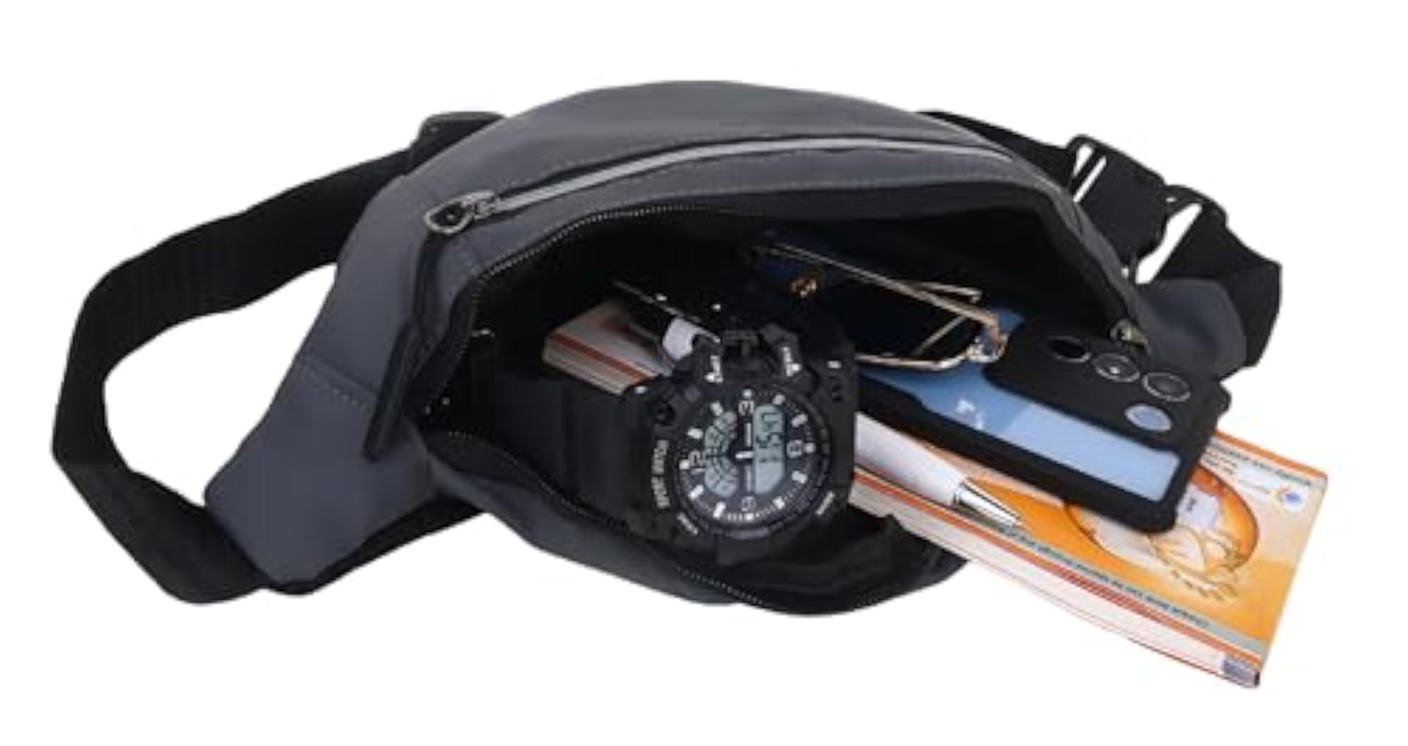 Unisex Polyester Mobile Sunglasses & Document Waist Travel Bag