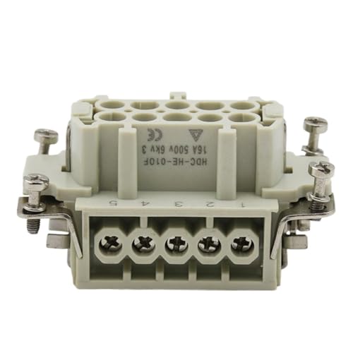 Conector resistente de aviación para cableado industrial HDC-HE-010 de 10 núcleos 5