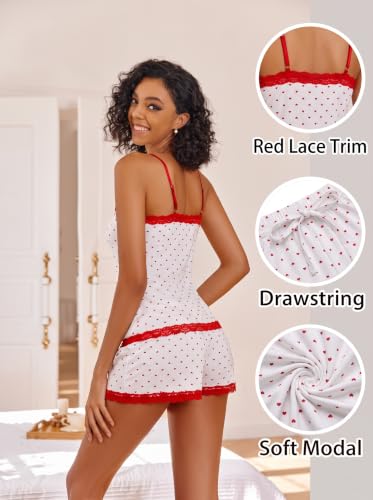 Image of Avidlove Lace Trim Cami Modal Pajamas for Women Set 2 Piece Sexy Pj Set