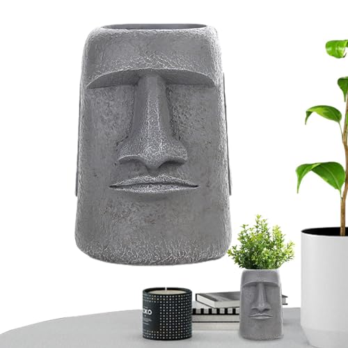 Zankie Estatua de la de Pascua,Estatua de la Cabeza de la de Pascua | Maceta de Resina para suculentas, Estatua de jardín con Maceta,Macetero de Pascua, macetero con Cabeza de Estatua para