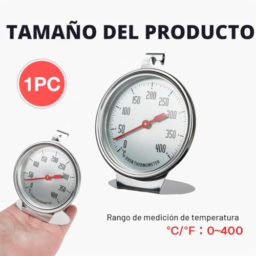Miniatura 2 de Termómetro Para Horno Eléctrico, Termómetro De Horno Para Horno De Gas, Termómetro De Horno De Esfera Grande Ideal Para Hornos Eléctricos, De Gas Y Parrillas, Diseño Duradero Con Gancho Y Base