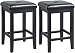 Crosley Furniture Upholstered Square Seat Bar Stool (Set of 2), 24-inch, Black