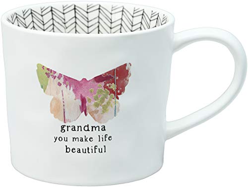 Taza de café stemless 16 oz con mariposa y rayas miniatura 1