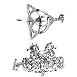 SOLUSTRE 2pcs Viking Celtic Hair Clips Hair Pins Antique Silver Dragon Hair Sticks Irish Hair Clip C
