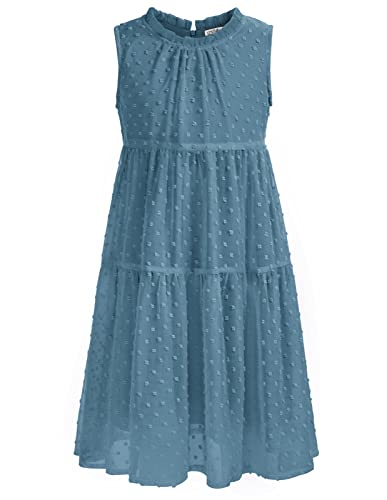 Kleid Mädchen 128 Kinder Chiffon Sommerkleid 134 Freizeitkleid Partykleid...