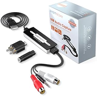 DIGITNOW USB Audio Capture Card Grabber for Vinyl Cassette Tapes to Digital MP3 Converter, Support Mac & Windows 10/8.1/8 / 7 / Vista/XP