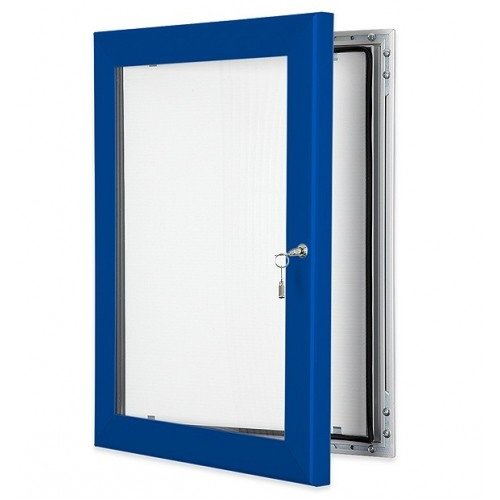 Poster Case Notice Boards - Outdoor Lockable - Blue - A4