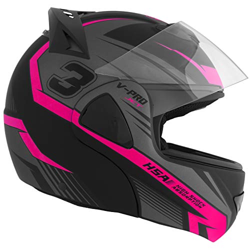 Pro Tork Capacete V-Pro Jet 3 Fosco 62 Preto/Rosa