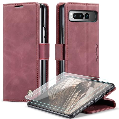 Coque Google Pixel Fold avec fentes pour cartes et clapet de fermeture magnétique
