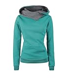 CHENGYANG Sudadera con Capucha Manga Larga Hoodie Sweatshirt Casual Chaqueta Corta Jumper Tops Pullover Abrigo Deportivo Sweater Mujeres Verde Asia S