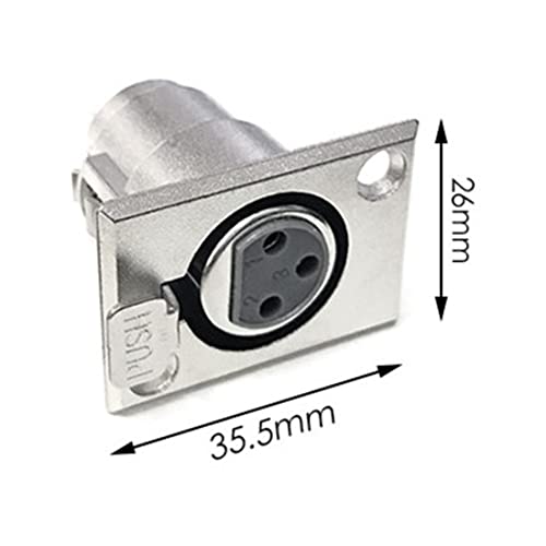 Bnafes Xlr 3-Pin Female Jack Socket Audio Speaker Panel Mount Connector Adapter For Microphone 6-Pack #TOP2