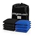 Weather Resistant Cornhole Bean Bags Set of 8 - Regulation Size & Weight - Blue & Black