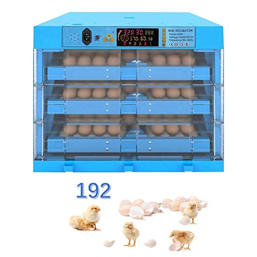 ZFF Egg Incubator 192 Eggs Automatic Turning And Humidity Poultry Hatcher Temperature Control Digital LED Displays Hatching Quails Chicken Duck