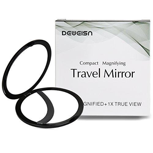 Deweisn Magnifying Compact Cosmetic Mirror Elegant Compact Pocket Makeup Mirror, Handheld Travel Makeup Mirror With Powerful 10X Magnification And 1X True View Mirror For Travel Or Your Purse #TOP4