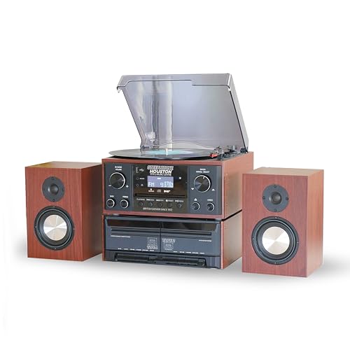 Steepletone HOUSTON 6 in 1 Music Centre with Bluetooth and Wireless Speakers