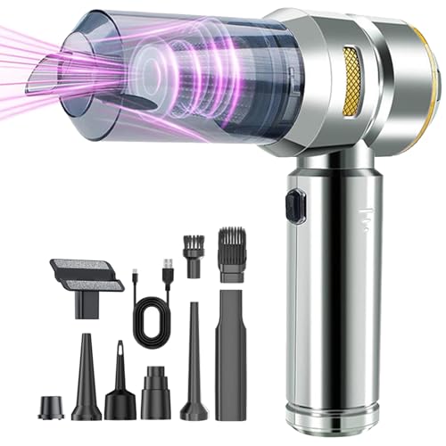 Flexups V-21 Blower & Vacuum, 3-in-1 Cordless Vacuum 22,000pa Suction, for Car & Home, Portable & Rechargeable (Gold)