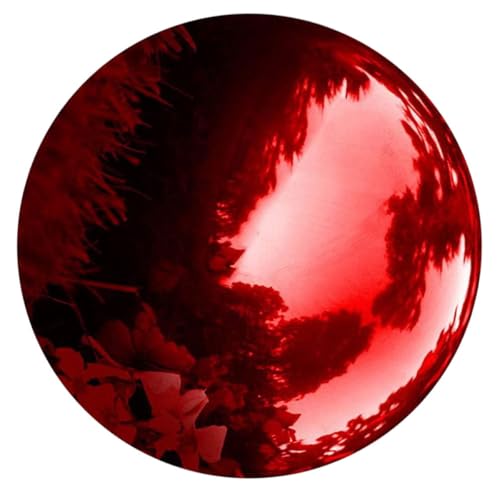 Toyvian Boule Miroir Rouge 150 MM Sphère Polie en Acier Inoxydable pour Décoration de Jardin, Patio et Espace de Vie Intérieur