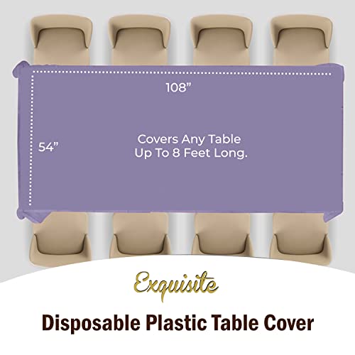 Image of Party Solids Lavender Rectangular Plastic Tablecloth - 54x108 Inch, Pack of 24