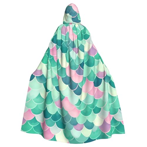 Cape à capuche imprimée queue de sirène adulte costume cosplay Halloween