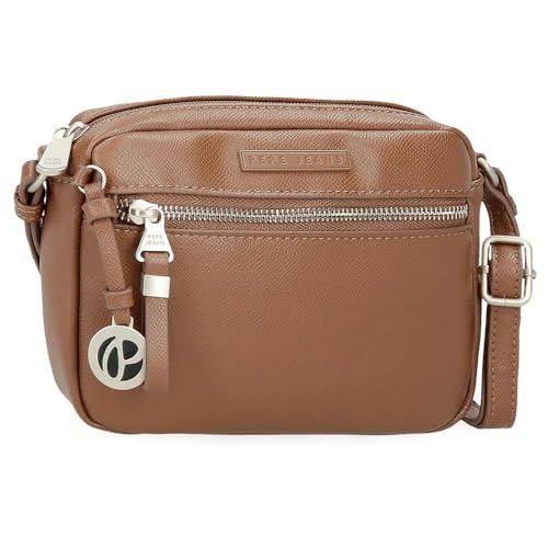 Pepe Jeans Elia Borsa A Tracolla Marrone 21 X 14 X 5 Cm Pelle Sintetica By Joumma Bags, Marrone, Taglia Unica, Tracolla