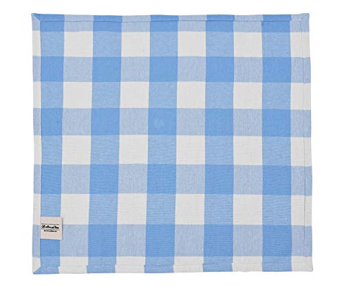 Buffalo Check Napkins - Blue Kitchen Napkin - Checkered Napkins Cloth - Kitchen Napkins Cloth - Buffalo Check Cotton Napkins - Light Blue Checked Napkins Cotton Set of 6 (18x18), Blue and Cream - Thumbnail 4