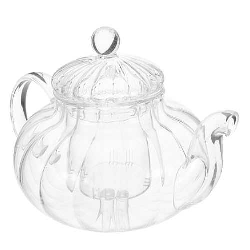 Cabilock 1 pieza Tetera de Vidrio con Infusor Tetera Transparente Forma de Calabaza para Infusiones Casa o Reuniones Familiares