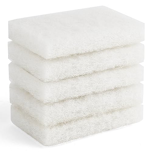 Non-Scratch Nylon scrubbing pad Replacement Scrubber White 5 Pack 5.5 * 3.15 inch